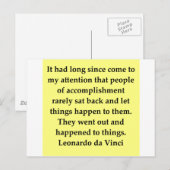 citaat leonardo da vinci briefkaart (Voorkant / Achterkant)