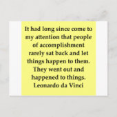 citaat leonardo da vinci briefkaart (Voorkant)