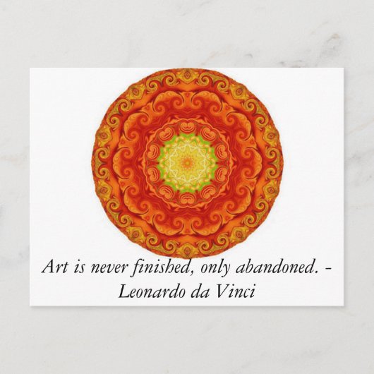 citaat Leonardo da Vinci Briefkaart (Voorkant)
