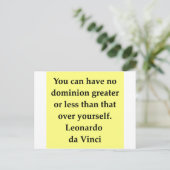 citaat leonardo da vinci briefkaart (Staand voorkant)