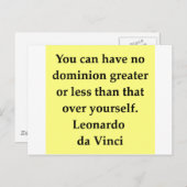 citaat leonardo da vinci briefkaart (Voorkant / Achterkant)