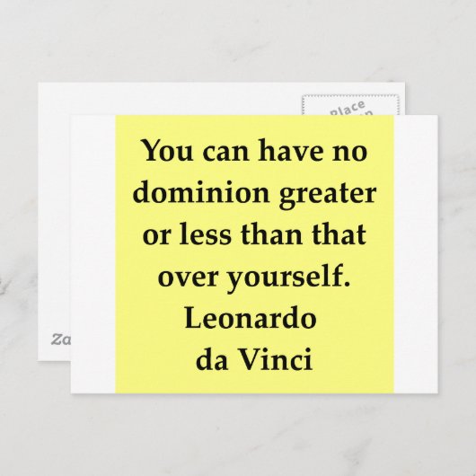 citaat leonardo da vinci briefkaart (Voorkant / Achterkant)