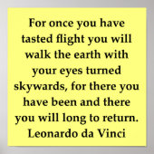 citaat leonardo da vinci poster (Voorkant)