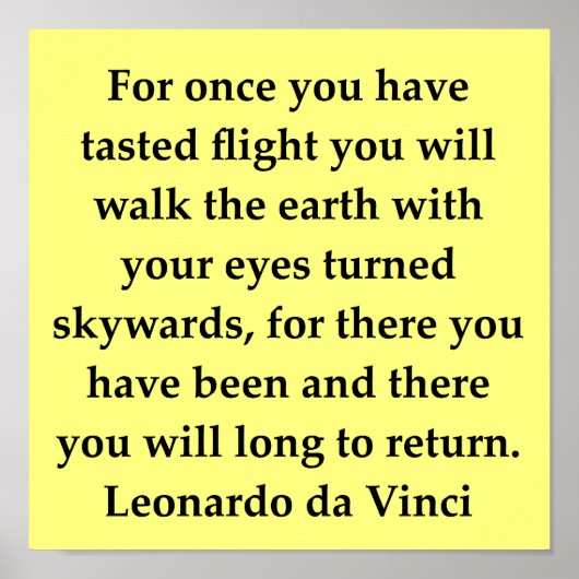 citaat leonardo da vinci poster (Voorkant)