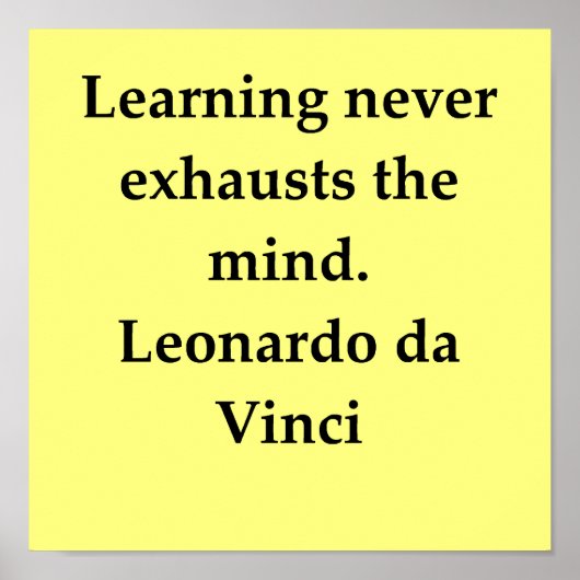 citaat leonardo da vinci poster (Voorkant)