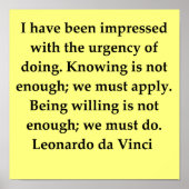 citaat leonardo da vinci poster (Voorkant)