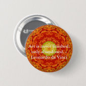 citaat Leonardo da Vinci Ronde Button 5,7 Cm (Voorkant /achterkant)