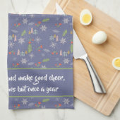 Citaat Merry Kersthandgetekende bomen Snowflakes Theedoek (Quarter Fold)