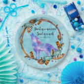 Citaat met Howling Wolf in een Boho Wreath Papieren Bordje (Feest)