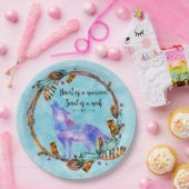 Citaat met Howling Wolf in een Boho Wreath Papieren Bordje (Feest)
