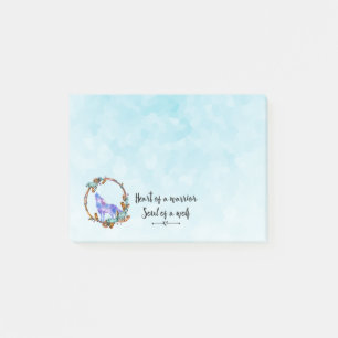 Citaat met Howling Wolf in een Boho Wreath Post-it® Notes