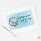Citaat met Howling Wolf in een Boho Wreath Rechthoekige Sticker (Envelop)