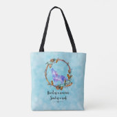 Citaat met Howling Wolf in een Boho Wreath Tote Bag (Achterkant)