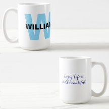 Citaat met moderne monogram initiaal & naam