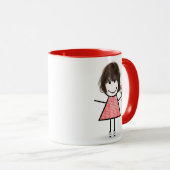 Citaat met stok figuur meisje mok (Voorkant rechts)