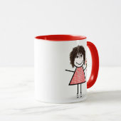 Citaat met stok figuur meisje mok (Voorkant rechts)