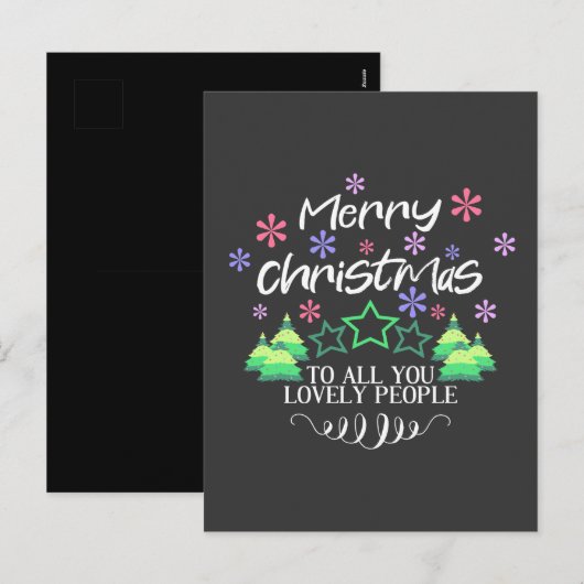 Citaat met vrolijk kerstwensen Gezegde Feestdagenkaart (Voorkant / Achterkant)