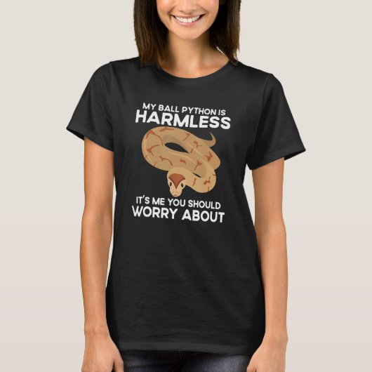 Citaat Mijn Balpython Is Onschadelijke Slang Repti T-shirt (Voorkant)