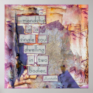 Citaat Mixed Media Vriendschap Kunstprint Poster