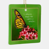 Citaat:  Monarch Butterfly Floral Fotografie Keramisch Ornament (Rechts)