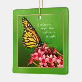 Citaat:  Monarch Butterfly Floral Fotografie Keramisch Ornament (Links)