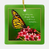 Citaat:  Monarch Butterfly Floral Fotografie Keramisch Ornament (Voorkant)