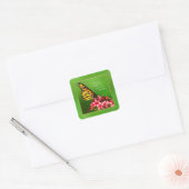 Citaat:  Monarch Butterfly Floral Fotografie Vierkante Sticker (Envelop)