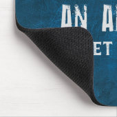 Citaat op blauw leder muismat (Hoek)