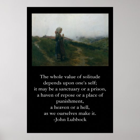 Citaat op Eenzaamheid met een Introspectief Afbeel Poster (Voorkant)