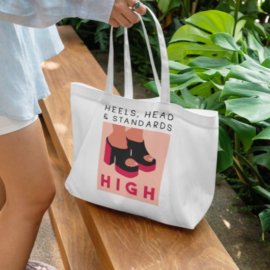 Citaat op hoog niveau tote bag