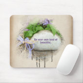 citaat op roenen met lilacs muismat (Met muis)