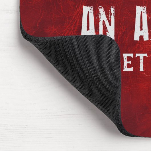 Citaat op rood leder muismat (Hoek)