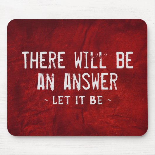 Citaat op rood leder muismat (Voorkant)