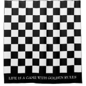 Citaat op Zwart-wit gecontroleerd patroon Douchegordijn (Voorkant)