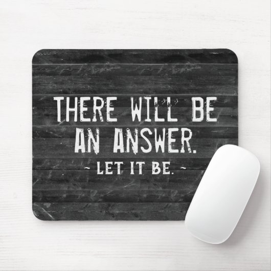 Citaat op zwarte hout Muismat (Met muis)