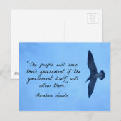 Citaat over Amerika van Abraham Lincoln Briefkaart (Voorkant / Achterkant)