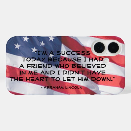 Citaat over Amerikaanse vlag | Abraham Lincoln Case-Mate iPhone Case (Achterkant (horizontaal))