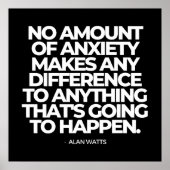 Citaat over angst van Alan Watts Poster (Voorkant)