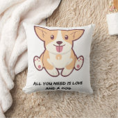 Citaat over cute hond Witte sierkussen 40×40 cm (Deken)