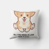 Citaat over cute hond Witte sierkussen 40×40 cm (Achterkant)