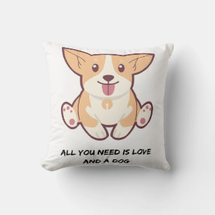 Citaat over cute hond Witte sierkussen 40×40 cm