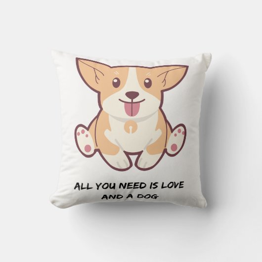 Citaat over cute hond Witte sierkussen 40×40 cm (Voorkant)