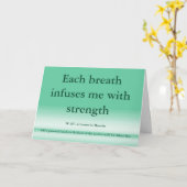 Citaat over de adem, een cursus in wonderen kaart (Gele Bloem)