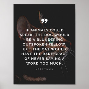 Citaat over de gracie van katten van Mark Twain Poster