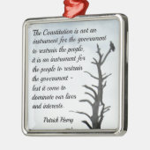 Citaat over de Grondwet van P. Henry Metalen Ornament (Links)