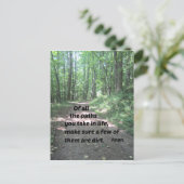 Citaat over de paden van de natuur. briefkaart (Staand voorkant)