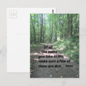 Citaat over de paden van de natuur. briefkaart (Voorkant / Achterkant)