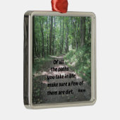 Citaat over de paden van de natuur. metalen ornament (Rechts)