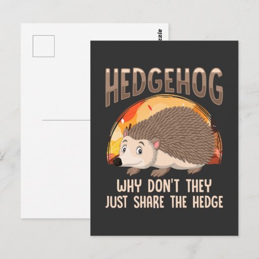 Citaat over een schattige egel voor fans van herfs briefkaart (Voorkant / Achterkant)