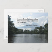 Citaat over eenzaamheid op de rivierplaats. briefkaart (Voorkant / Achterkant)